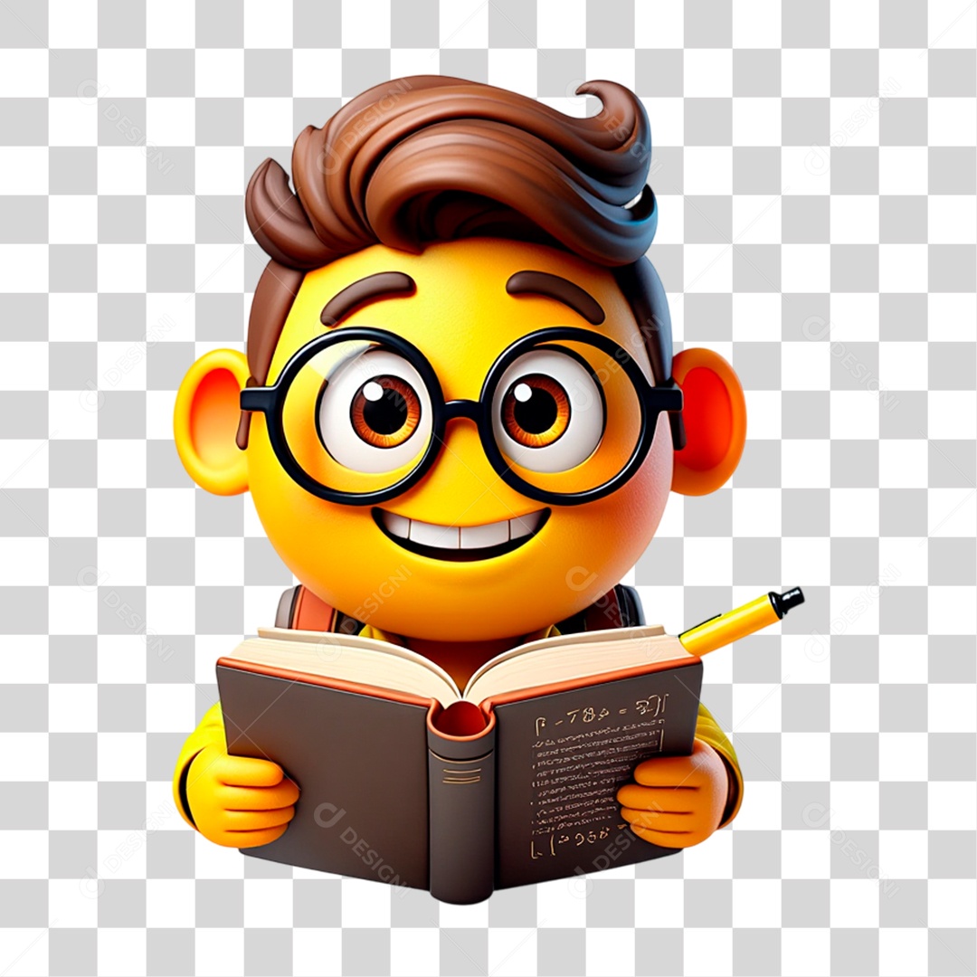 Emoji Estudante PNG Transparente