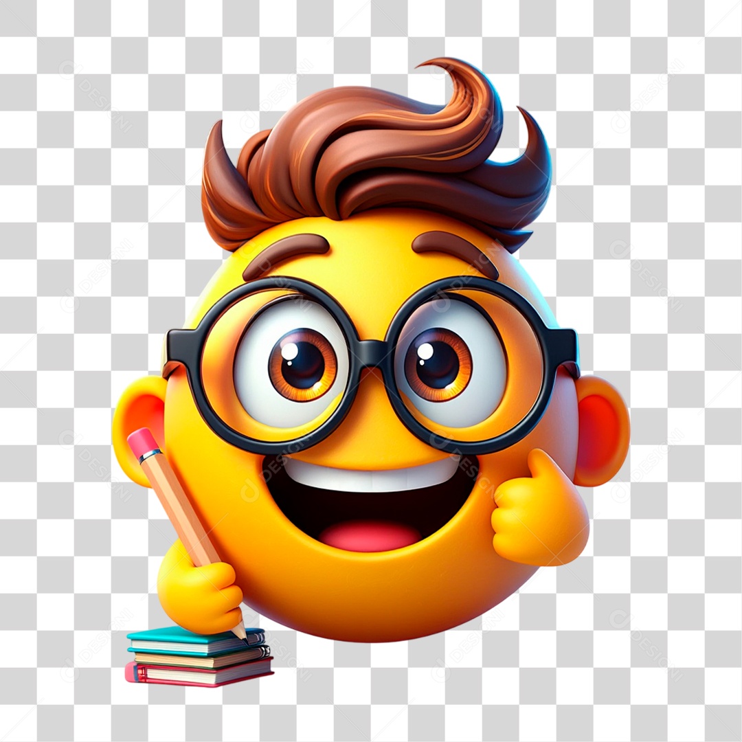 Emoji Estudante PNG Transparente