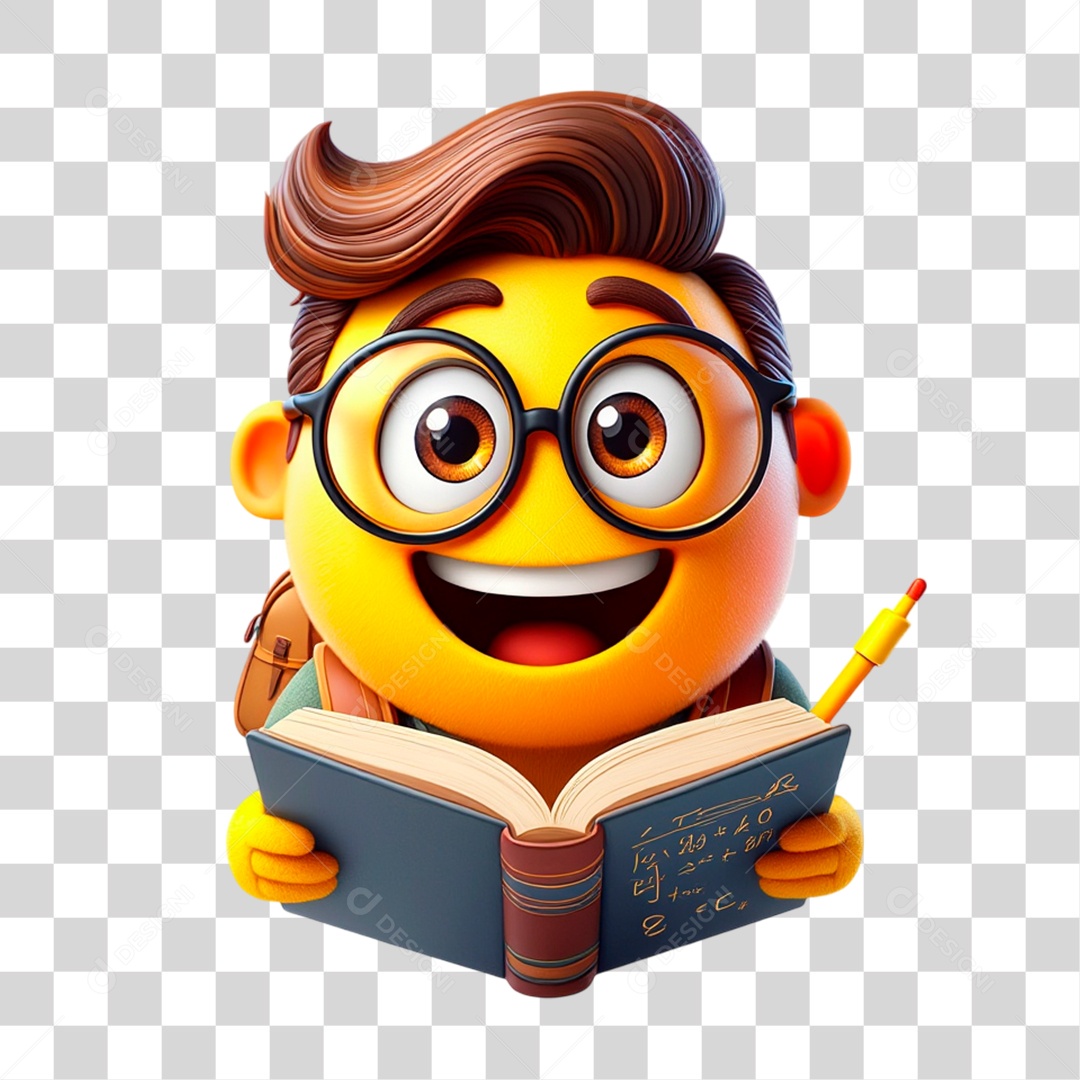Emoji Estudante PNG Transparente