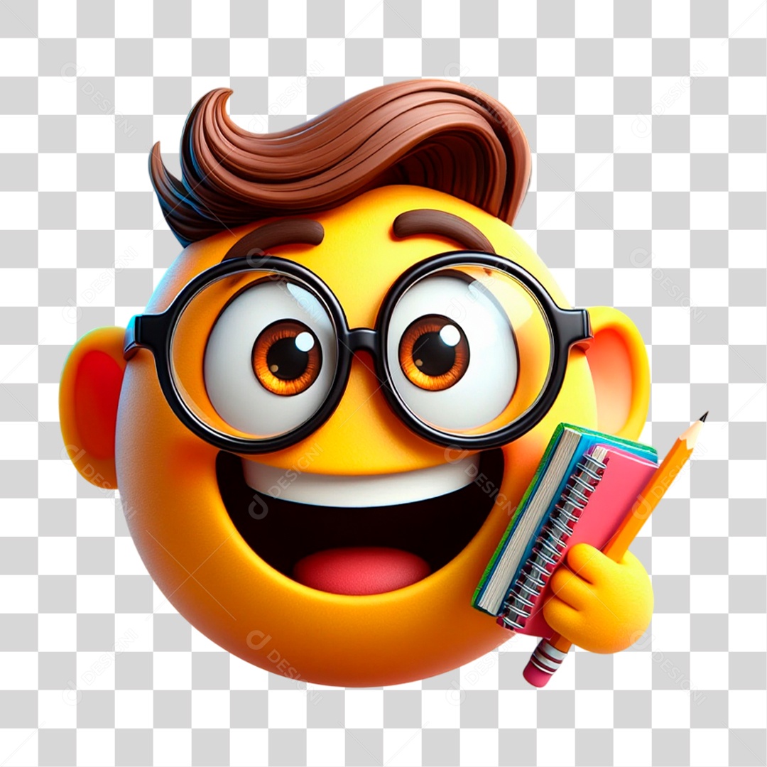 Emoji Estudante PNG Transparente