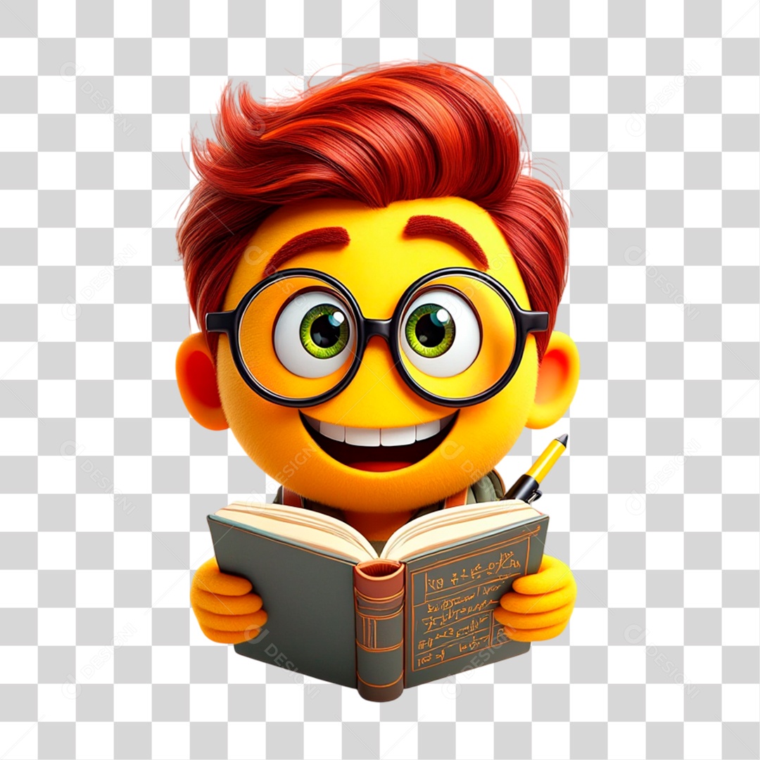 Emoji Estudante PNG Transparente