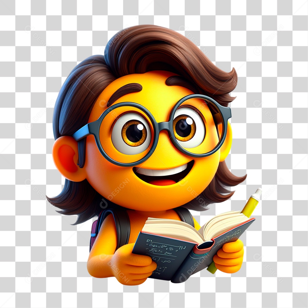 Emoji Estudante PNG Transparente
