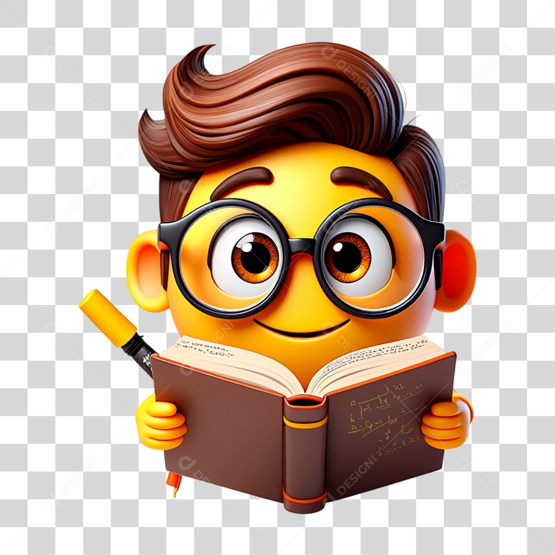 Emoji Estudante PNG Transparente