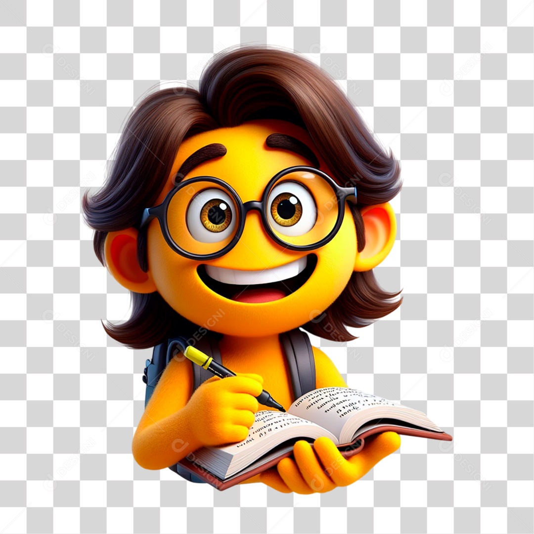 Emoji Estudante PNG Transparente