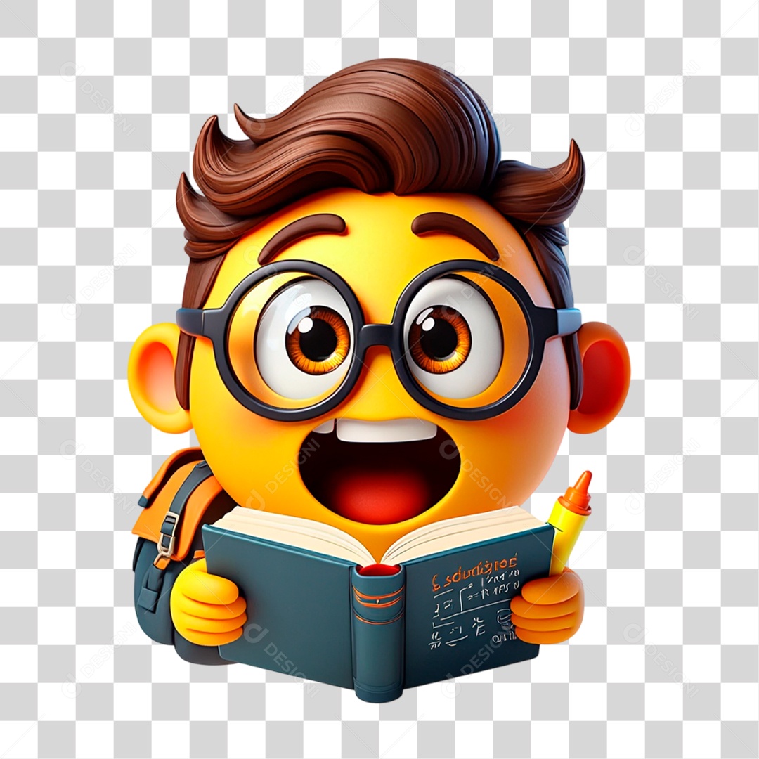 Emoji Estudante PNG Transparente