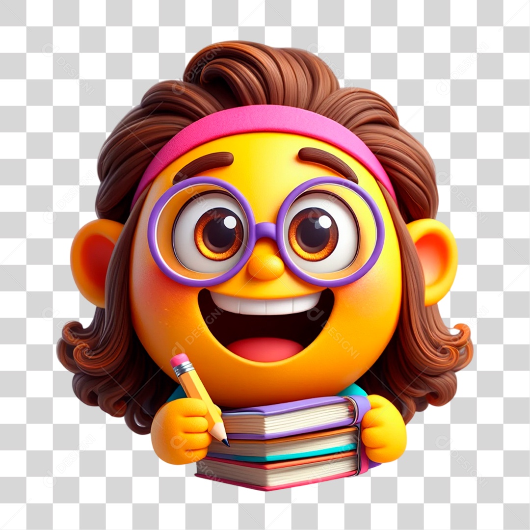 Emoji Estudante PNG Transparente