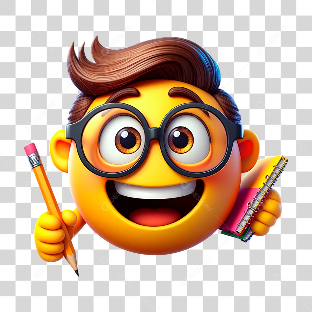 Emoji Estudante PNG Transparente