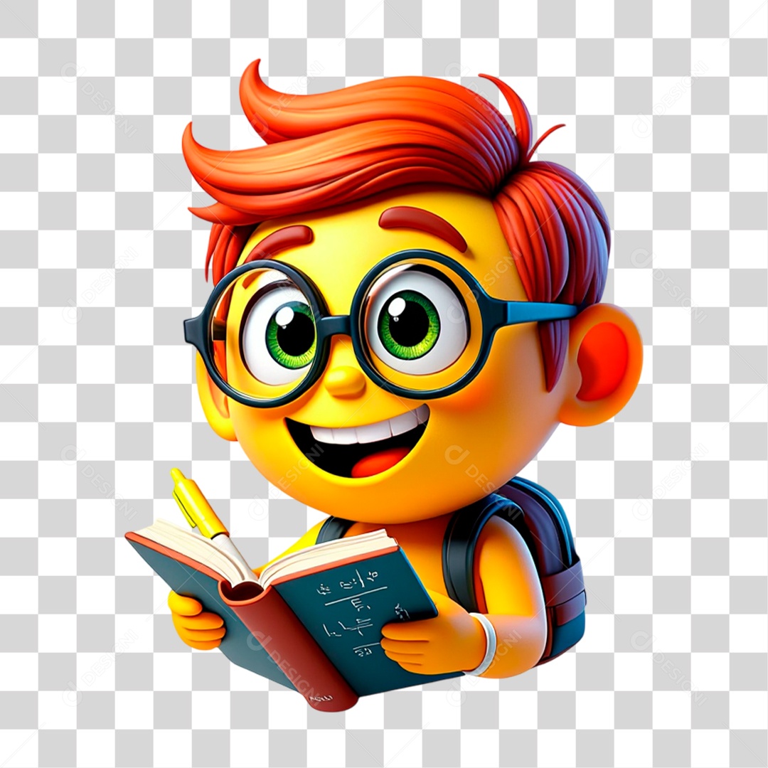Emoji Estudante PNG Transparente