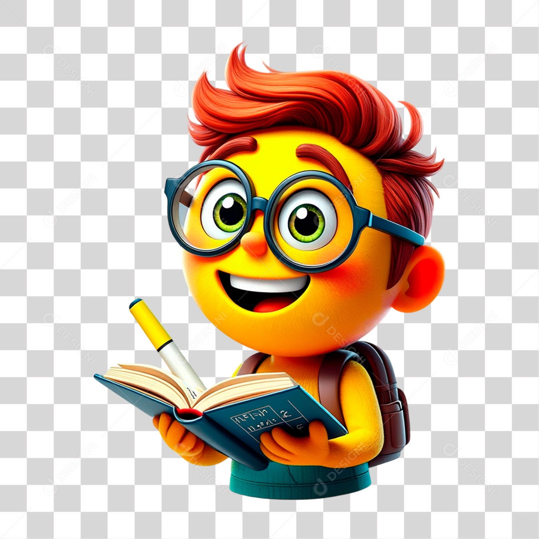 Emoji Estudante PNG Transparente