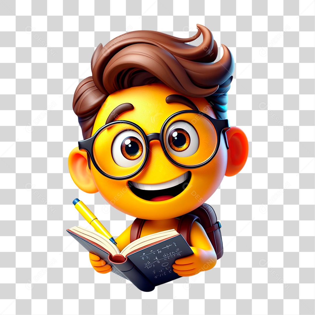 Emoji Estudante PNG Transparente
