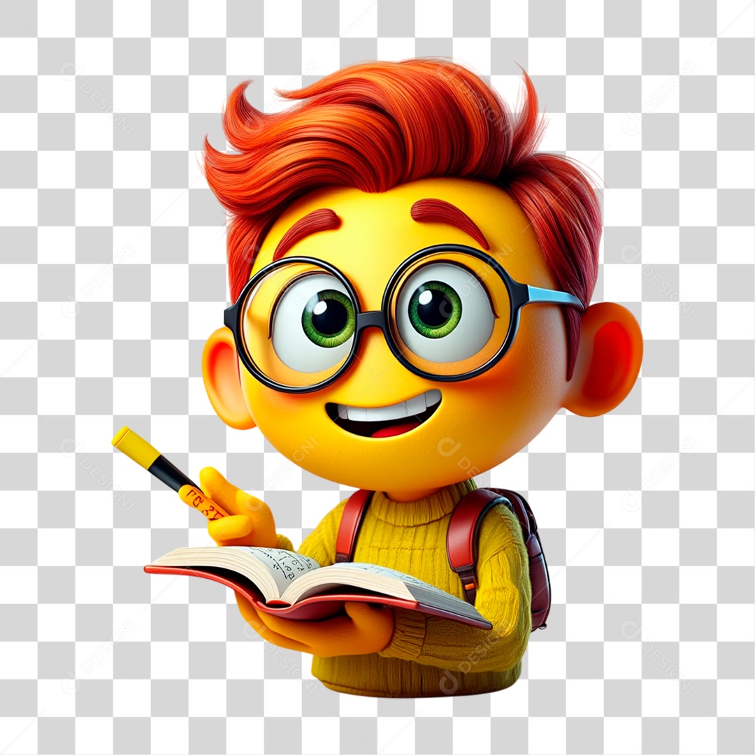 Emoji Estudante PNG Transparente