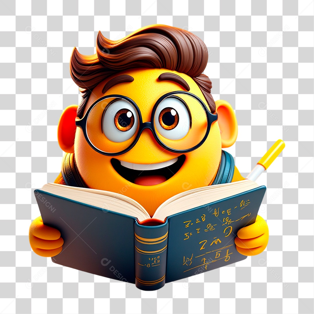 Emoji Estudante PNG Transparente