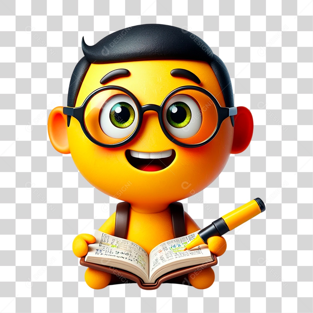 Emoji Estudante PNG Transparente