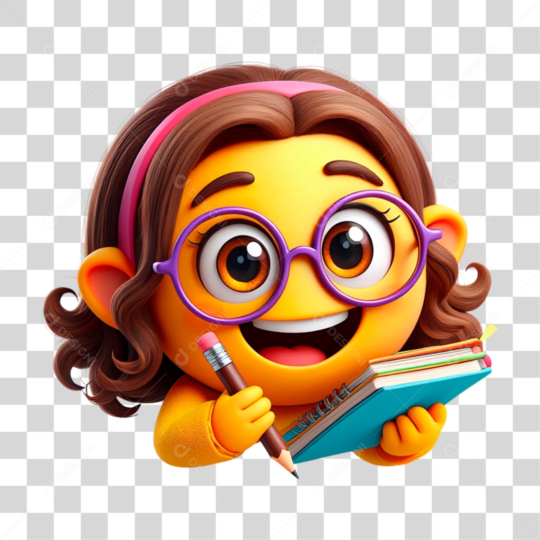 Emoji Estudante PNG Transparente