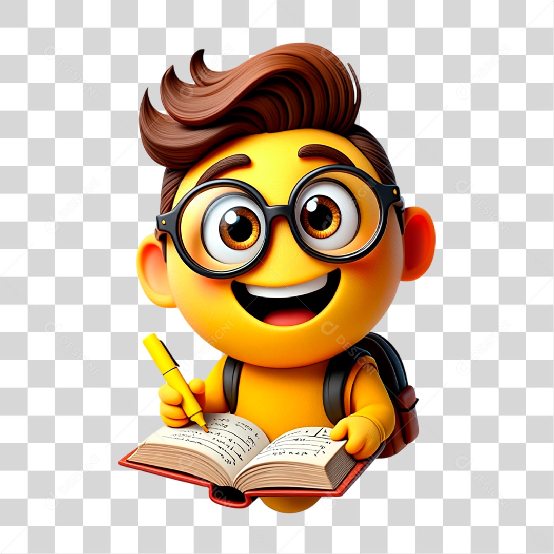 Emoji Estudante PNG Transparente