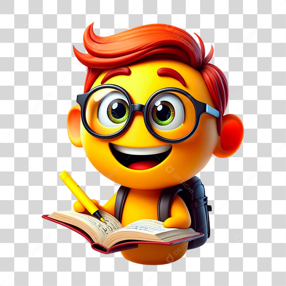 Emoji Estudante PNG Transparente