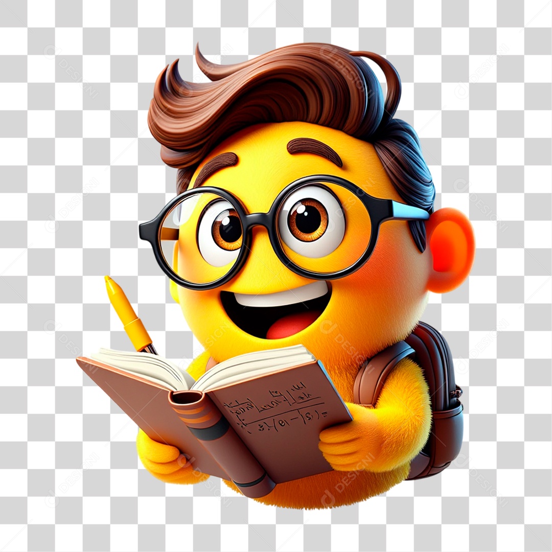 Emoji Estudante PNG Transparente