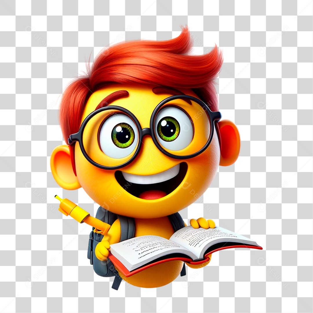 Emoji Estudante PNG Transparente