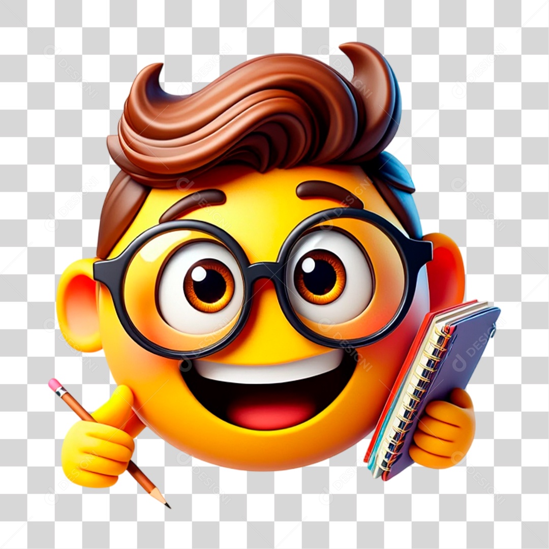 Emoji Estudante PNG Transparente