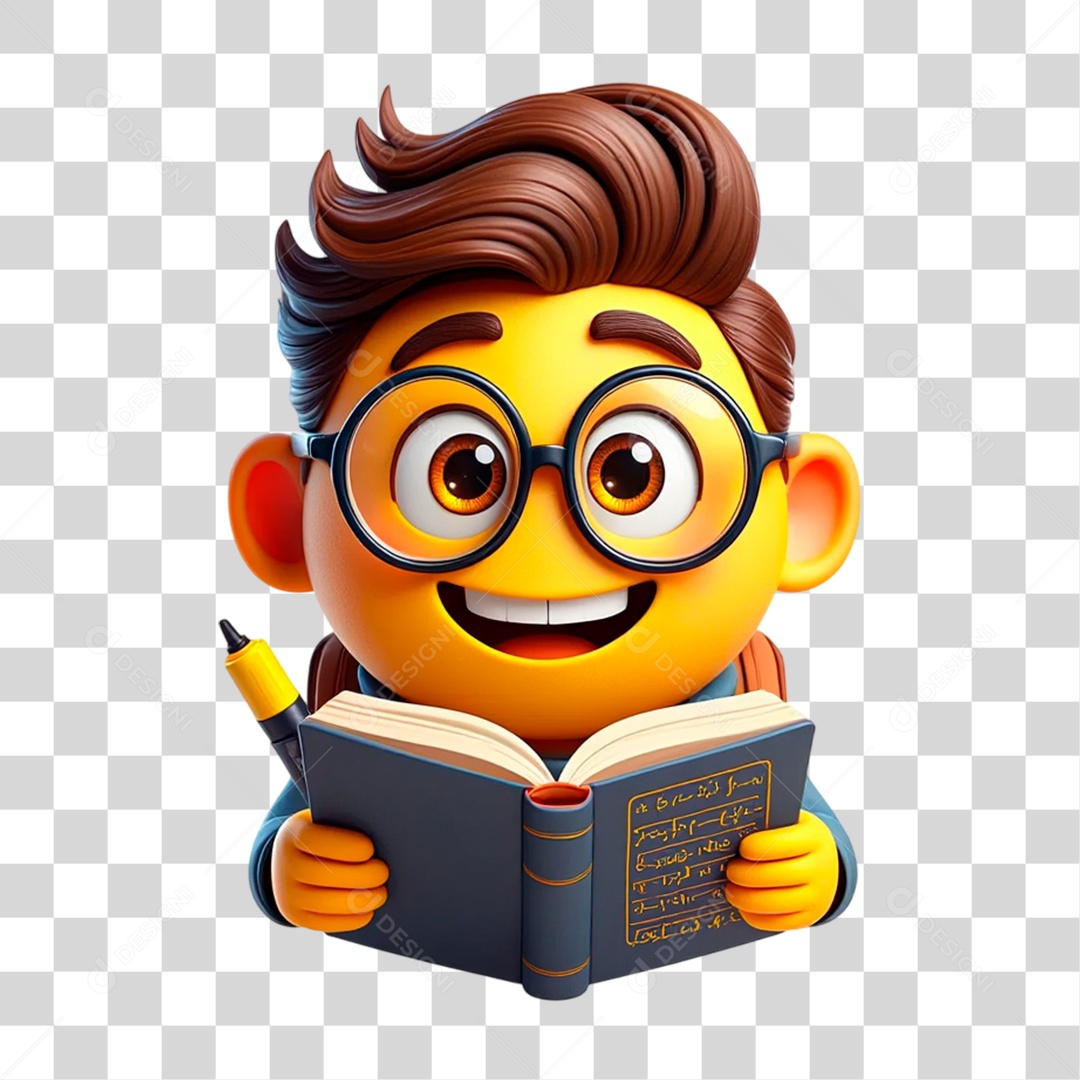 Emoji Estudante PNG Transparente