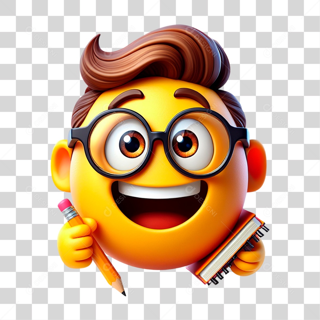 Emoji Estudante PNG Transparente