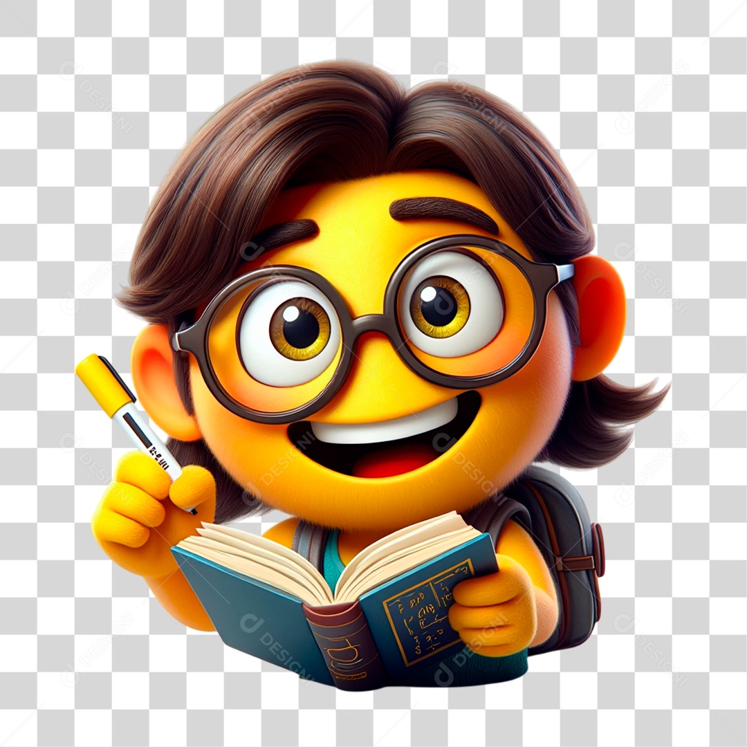 Emoji Estudante PNG Transparente