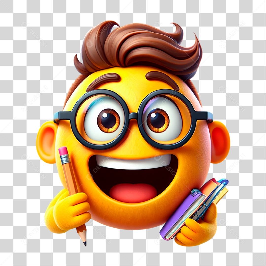 Emoji Estudante PNG Transparente