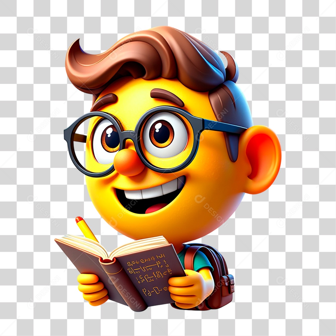 Emoji Estudante PNG Transparente