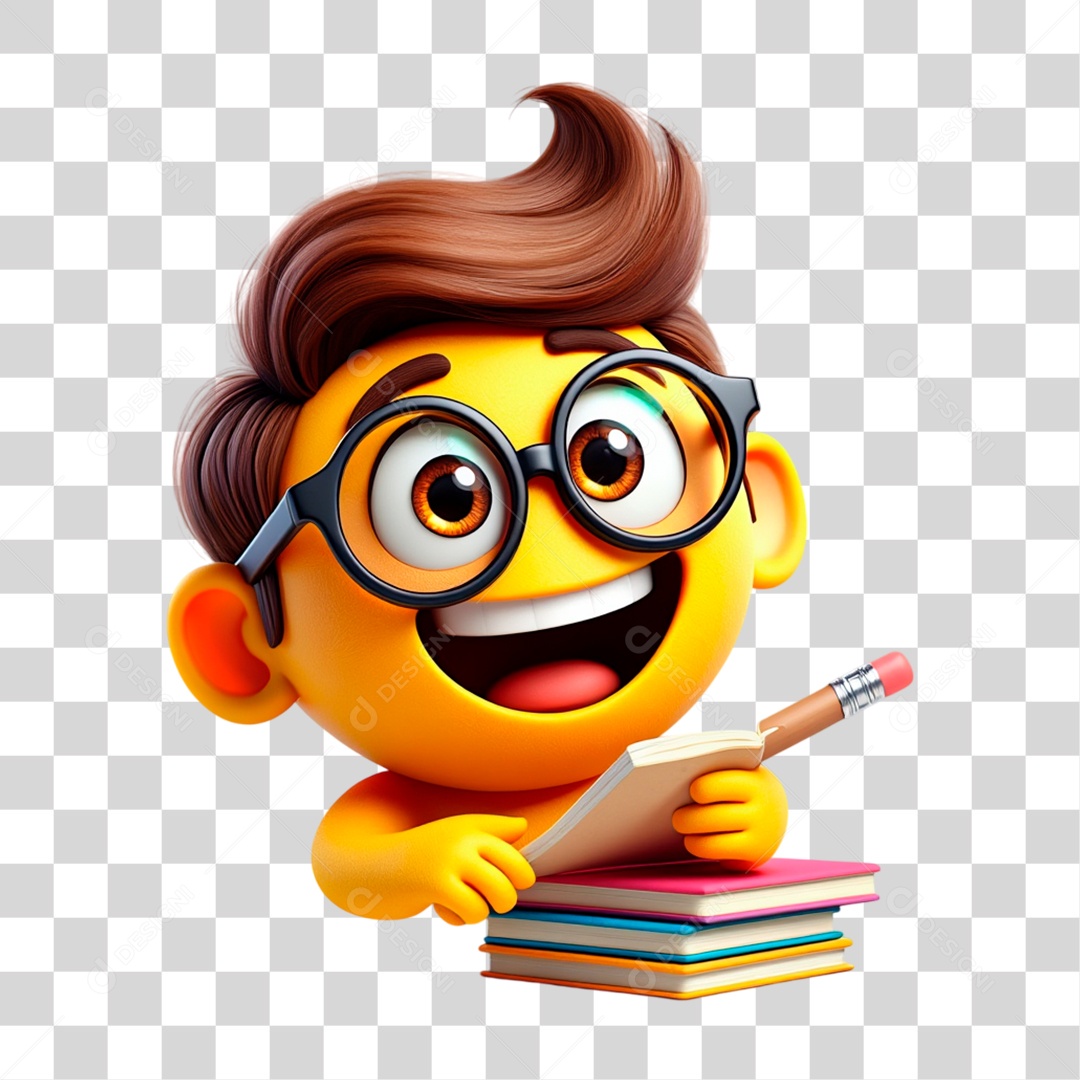 Emoji Estudante PNG Transparente