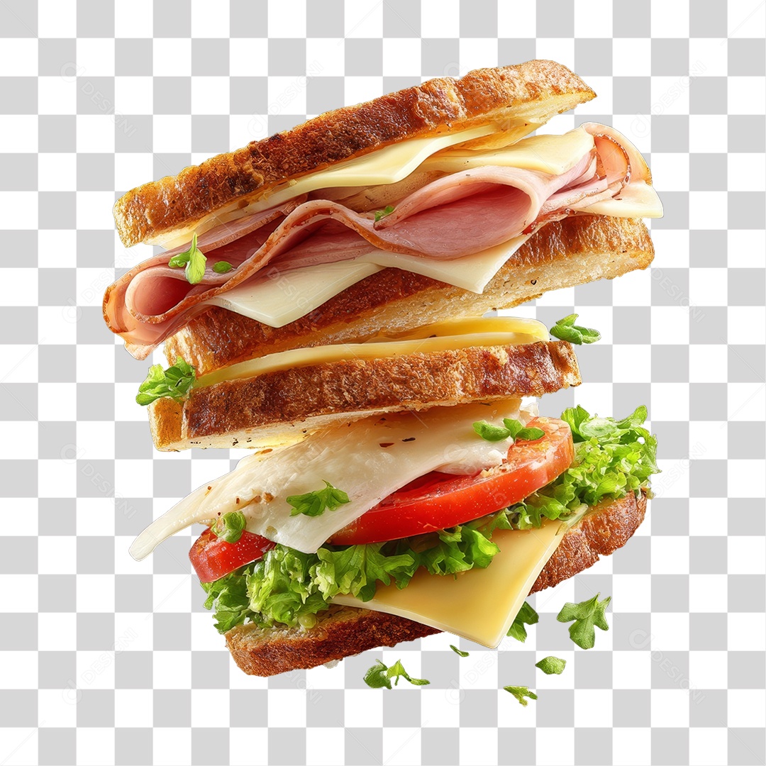 Lanche Sanduíche PNG Transparente