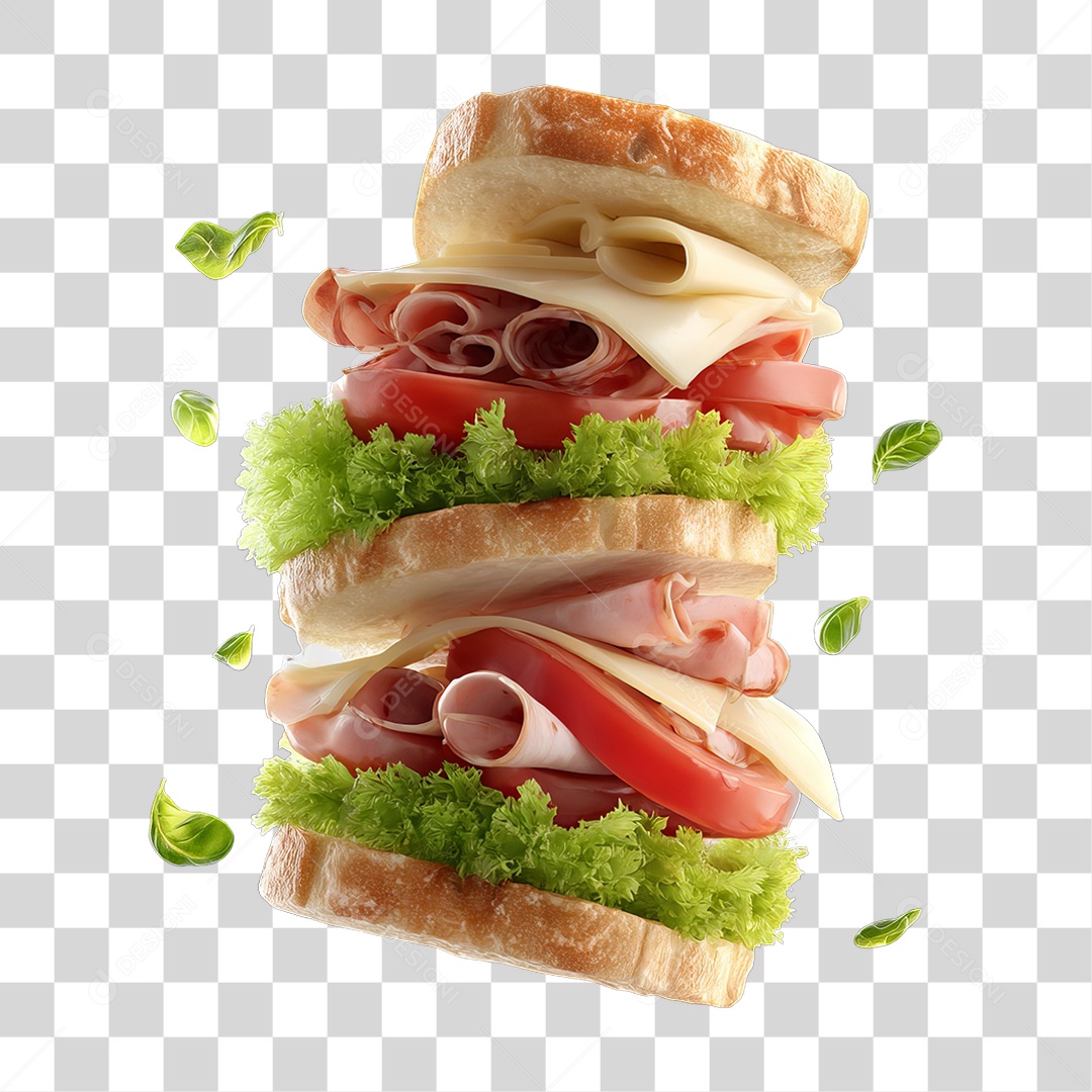 Lanche Sanduíche PNG Transparente