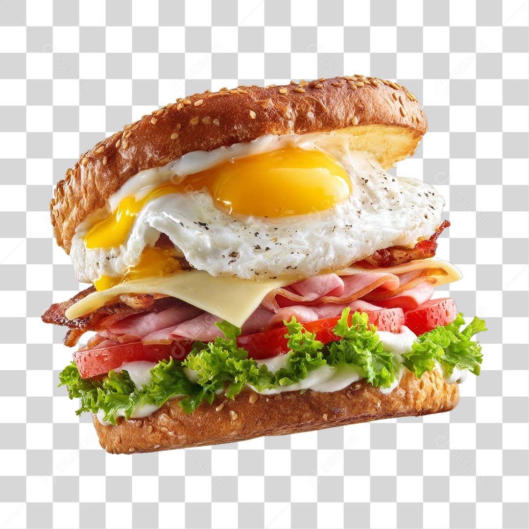 Lanche Sanduíche PNG Transparente