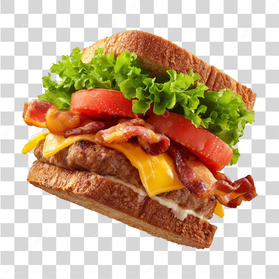 Lanche Sanduíche PNG Transparente