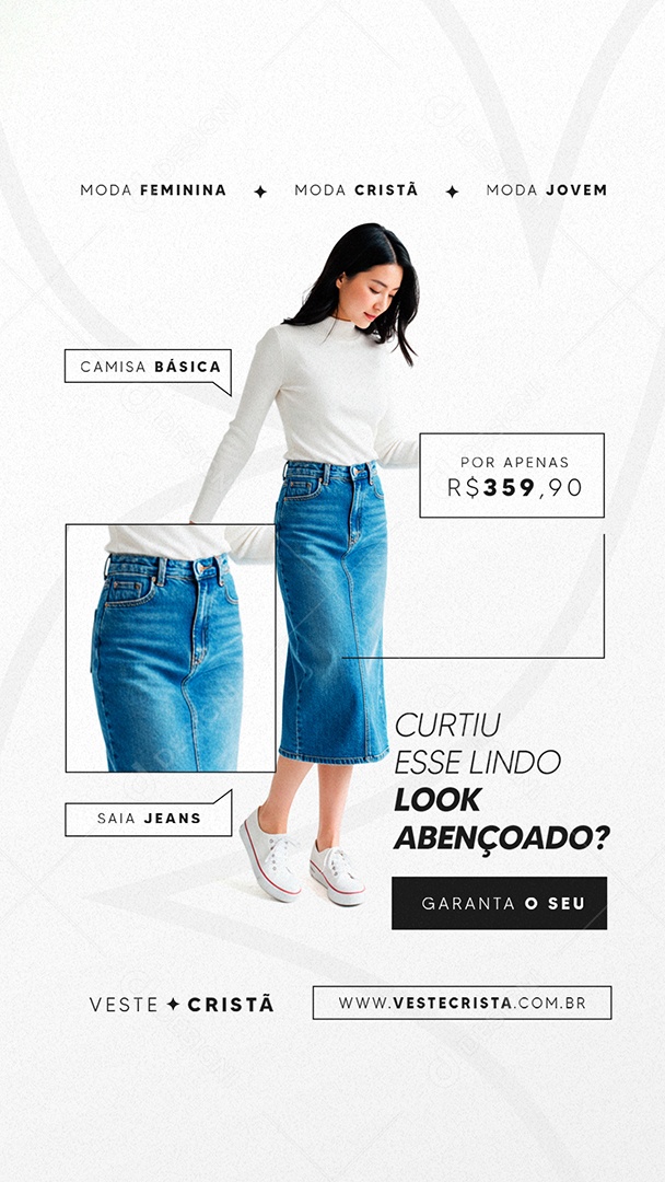 Story Loja de Moda Cristã Curtiu Esse Lindo Look Abençoado Social Media PSD Editável
