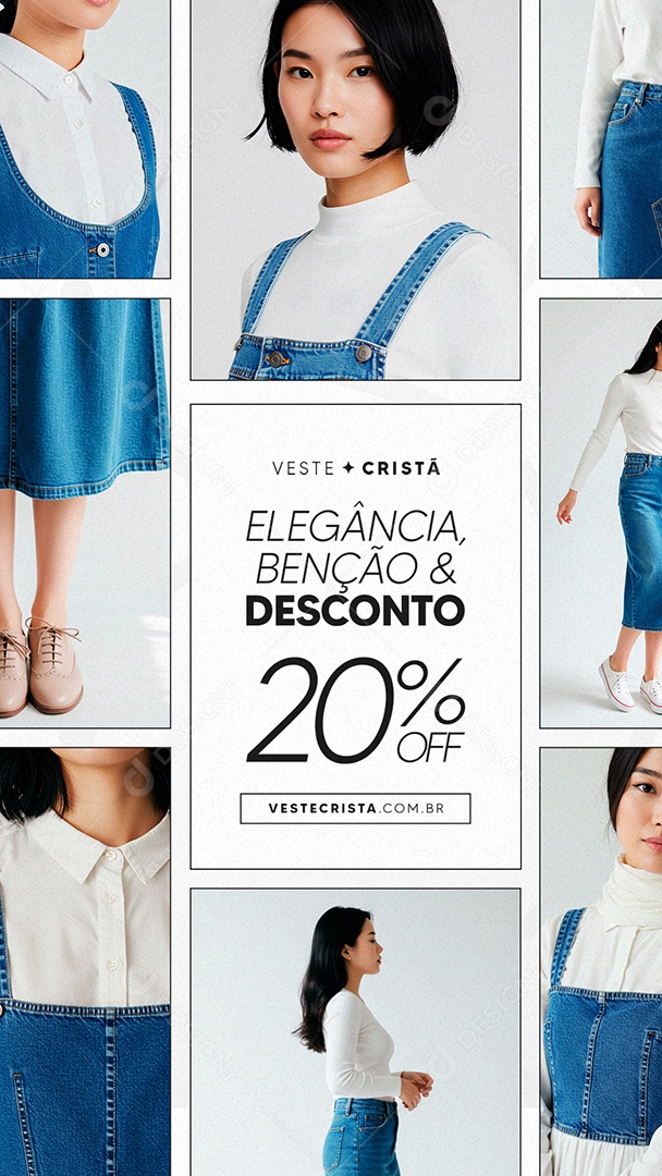 Story Loja de Moda Cristã Elegância Benção e Desconto Social Media PSD Editável