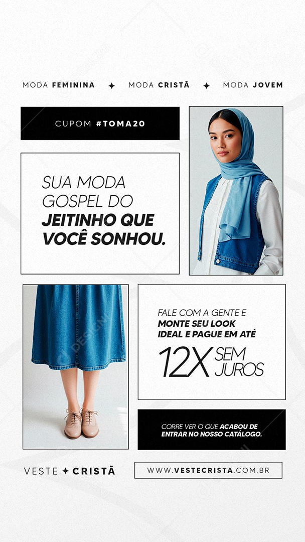 Story Loja de Moda Cristã Moda Feminina Social Media PSD Editável
