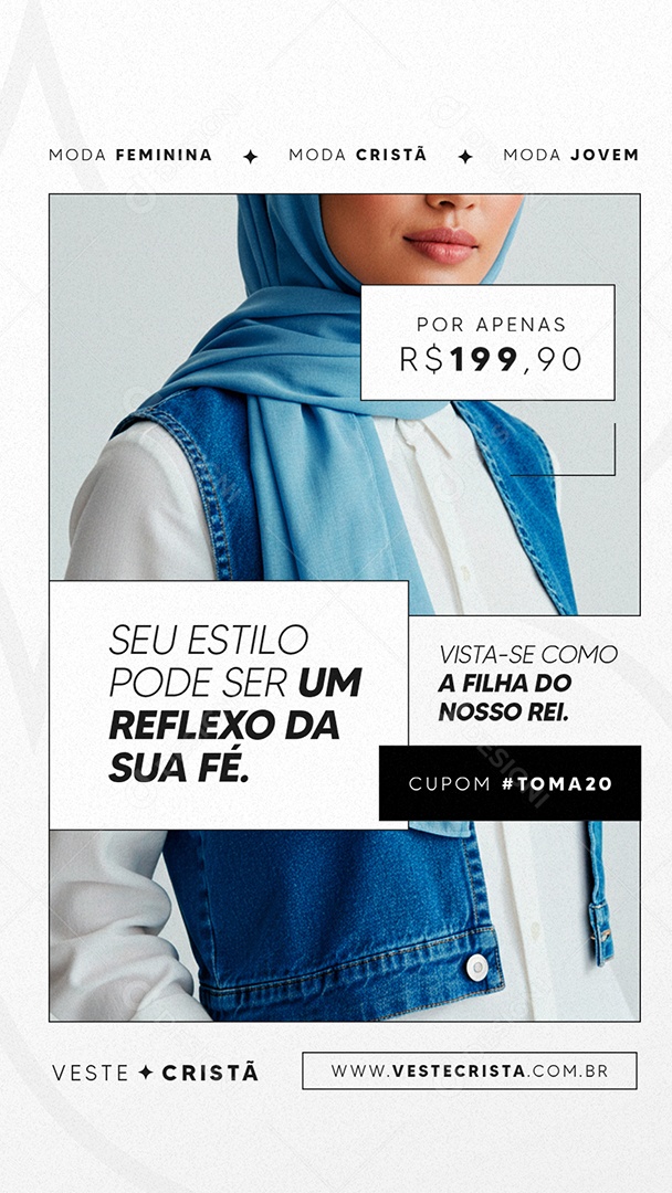 Story Loja de Moda Cristã Seu Estilo Pode Ser Um Reflexo Social Media PSD Editável