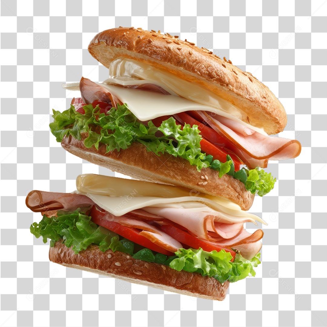 Lanche Sanduíche PNG Transparente