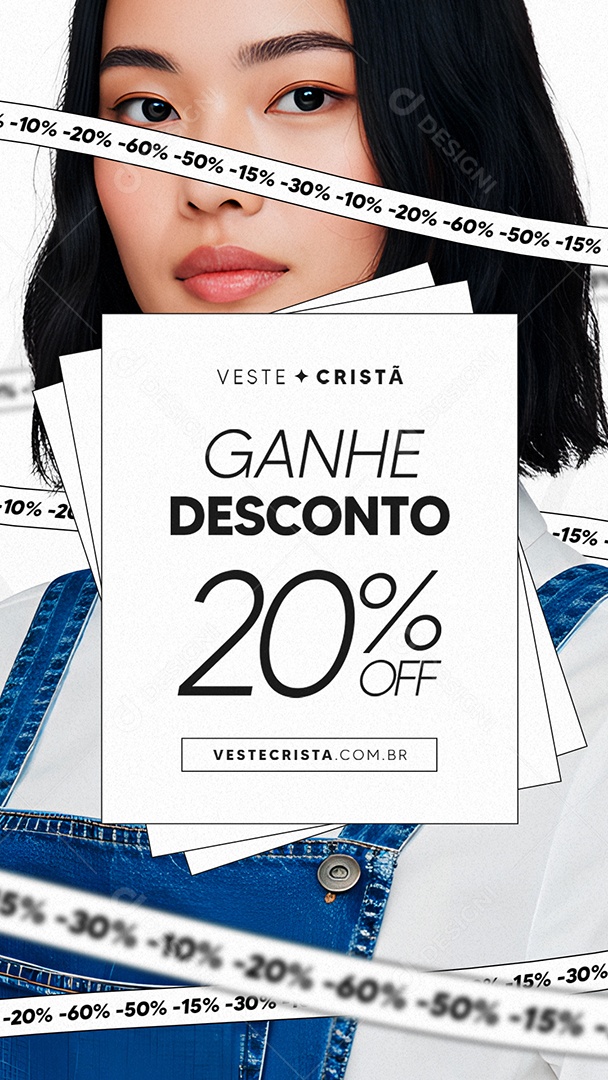 Story Loja de Moda Cristã Veste Cristã Ganhe Desconto Social Media PSD Editável