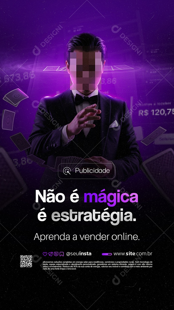 Story Marketing Digital Não é Mágica é Estratégia Social Media PSD Editável