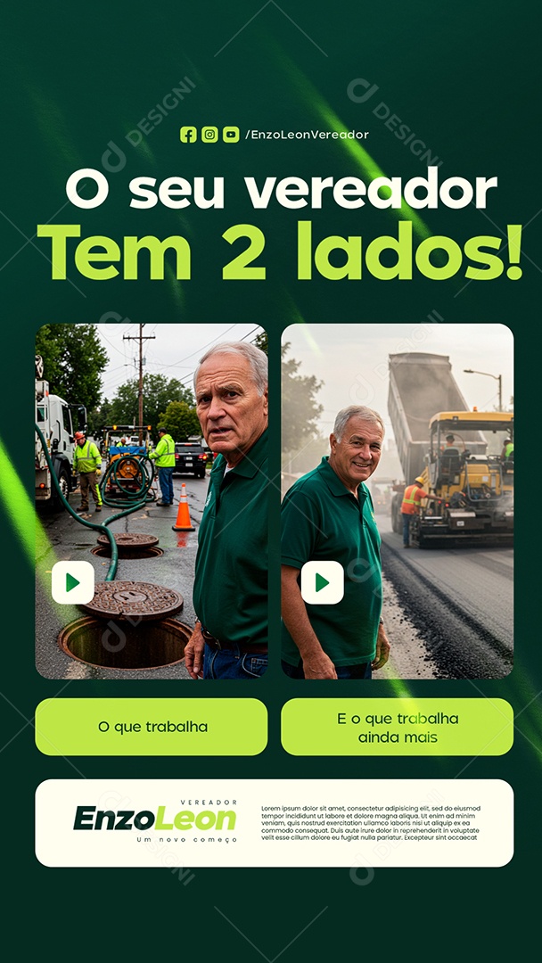 Story O Seu Vereador Tem 2 Lados Social Media PSD Editável