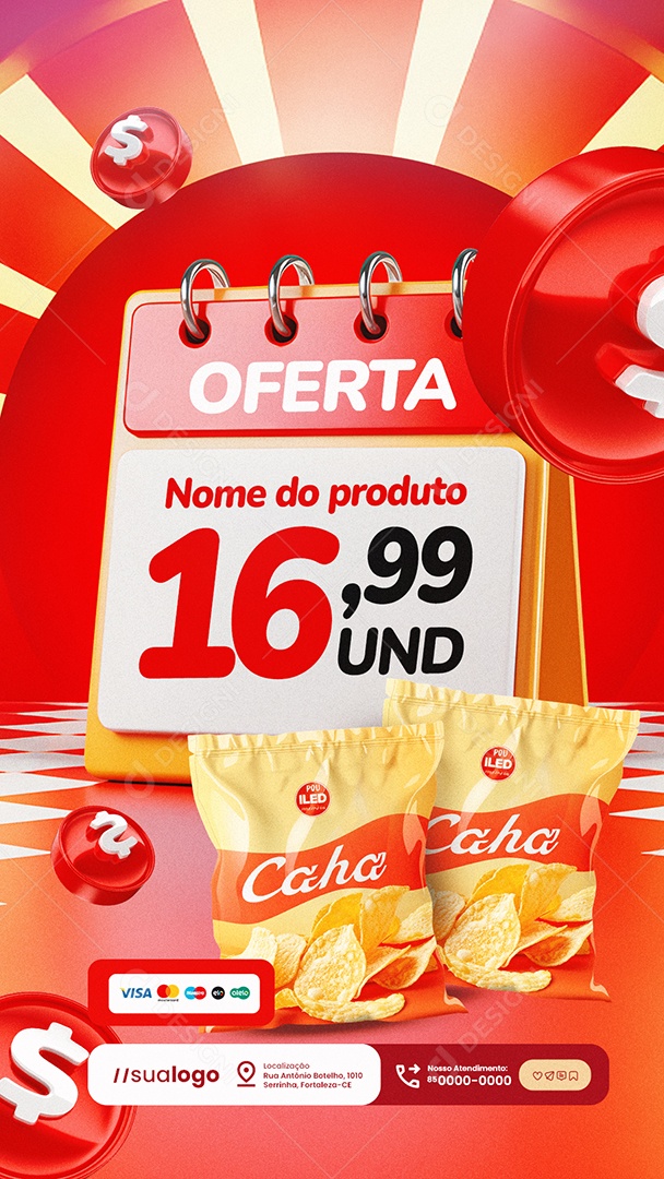 Story Ofertas Supermercado Pacote Batata Social Media PSD Editável