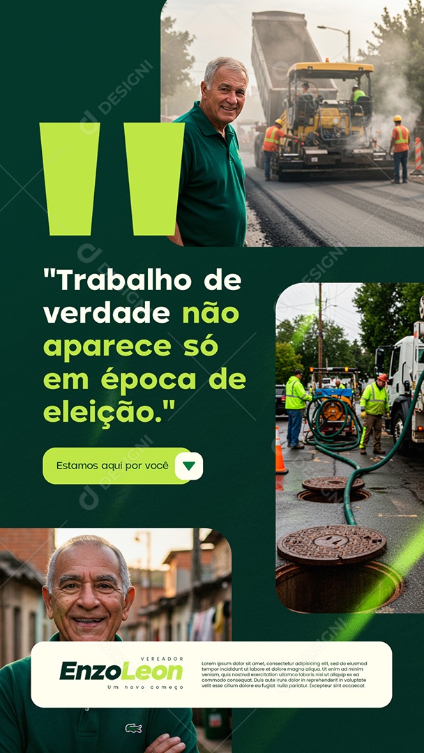 Story Vereador Trabalho de Verdade Social Media PSD Editável
