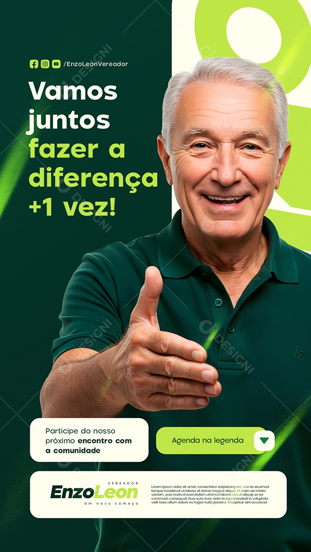 Story Vereador Vamos Juntos Fazer a Diferença Social Media PSD Editável