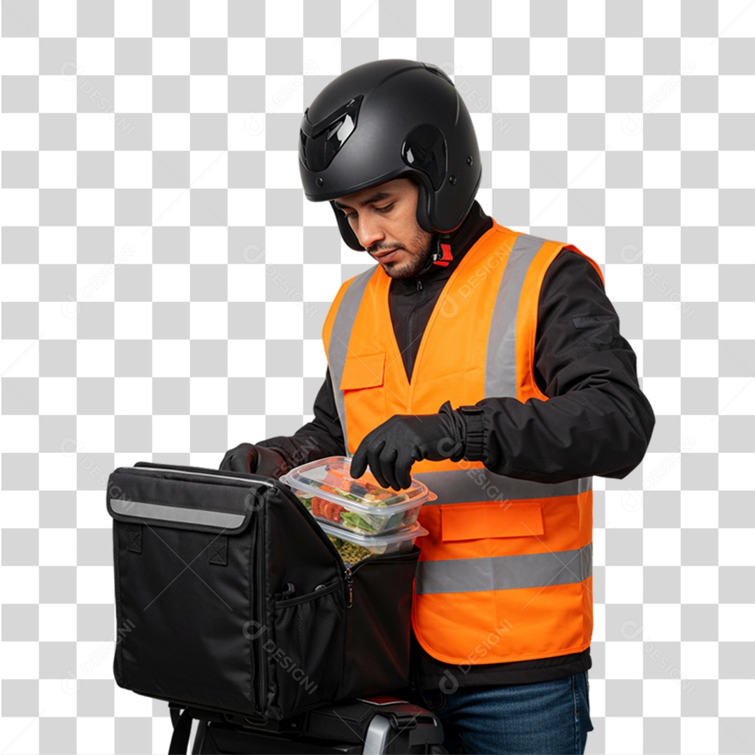 Entregador Delivery Motoboy PNG Transparente