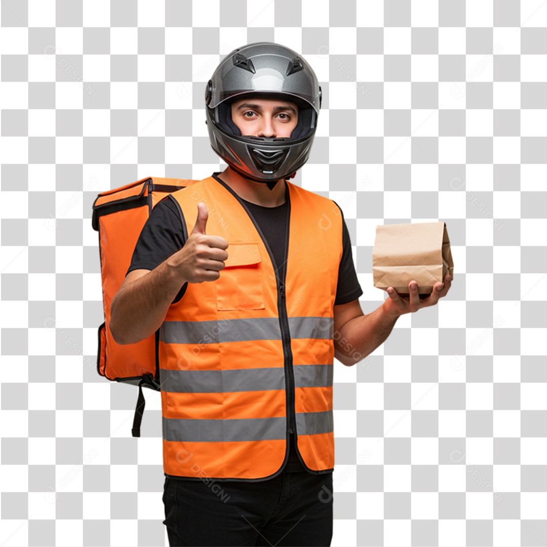 Entregador Delivery Motoboy PNG Transparente