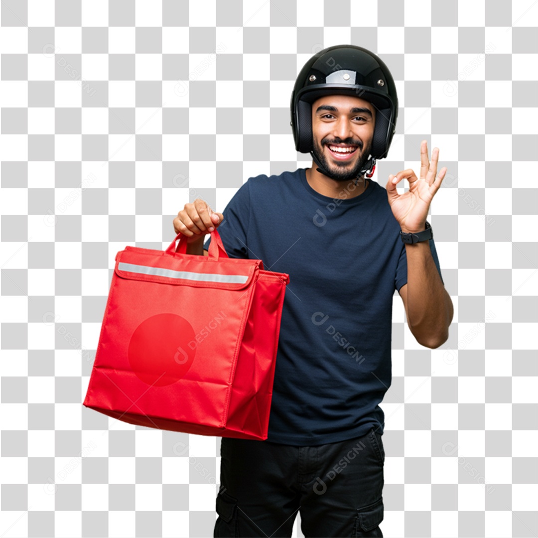 Entregador Delivery Motoboy PNG Transparente