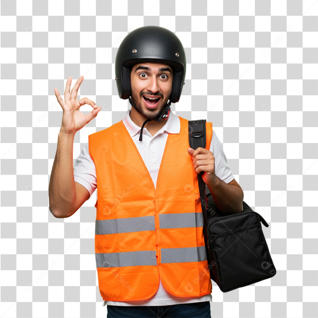 Entregador Delivery Motoboy PNG Transparente