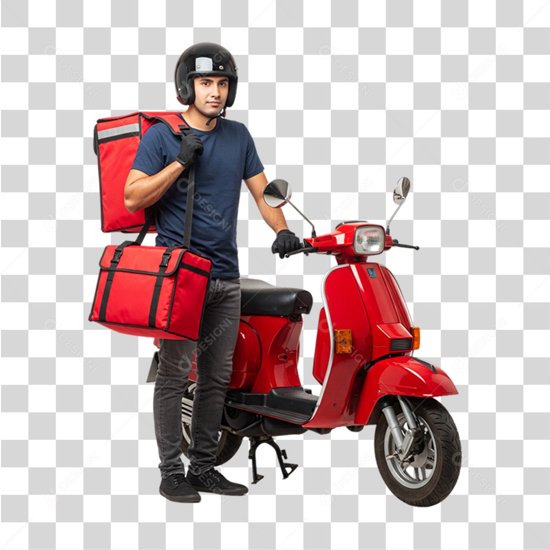 Entregador Delivery Motoboy PNG Transparente