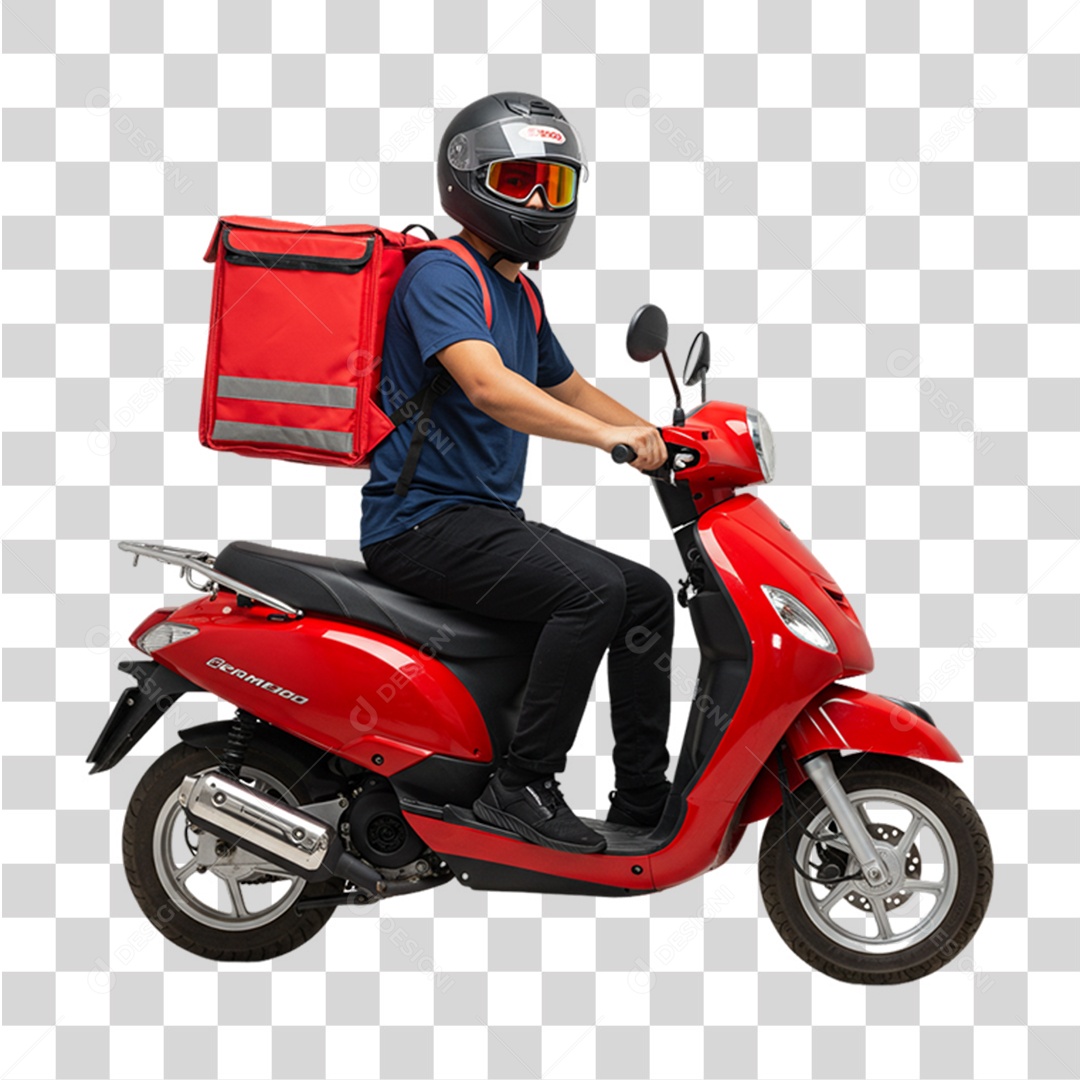 Entregador Delivery Motoboy PNG Transparente